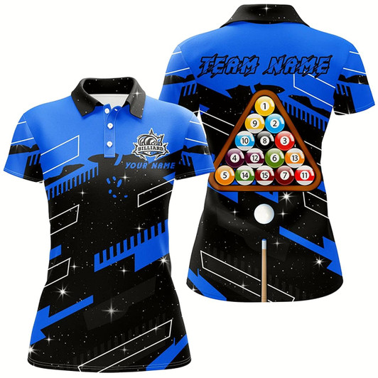 Goofygear Personalized Blue 8 Ball Pool Jerseys Billiard Shirts For Women Custom 8 Ball Billiard Team Shirts
