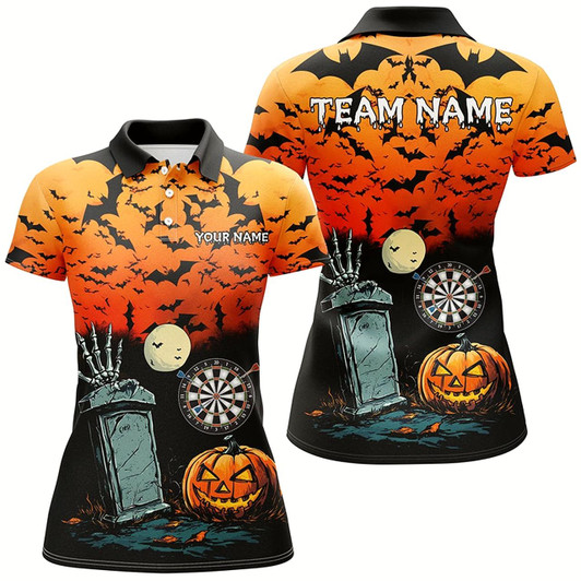 Goofygear Halloween Spook Night Custom Darts Shirts For Women, Funny Scary Darts Halloween Gifts