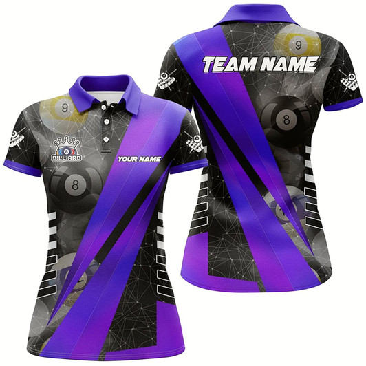 Goofygear Best Custom Billiard Jerseys Uniform For Women, Personalized Tournament Billiard Shirts Purple