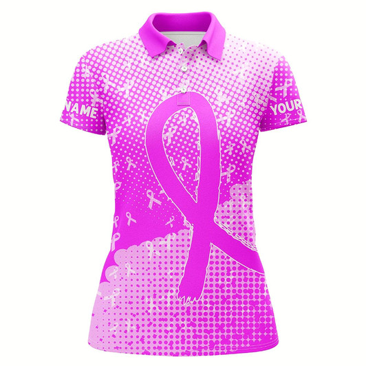 Goofygear Purple Ribbons Pattern Custom Bowing Shirts For Women, Breast Cancer Awareness Team Bowling Jerseys