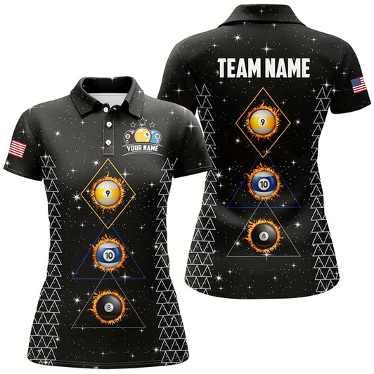 Goofygear Custom Galaxy Billiard 8 Ball 9 & Ball 10 Ball Shirts For Women, Unique Team Jersey Billiard Shirts