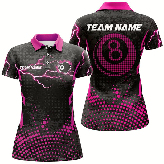 Goofygear Personalized Pink 8 Ball Point Billiard Women Jerseys Shirts Best Custom Billiards Apparel Clothing