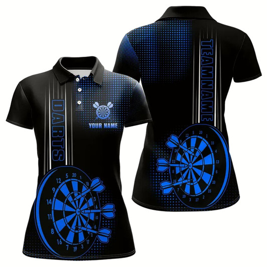 Goofygear Personalized Black And Blue Darts Shirt For Women Custom Dart Outfit Team Jerseys