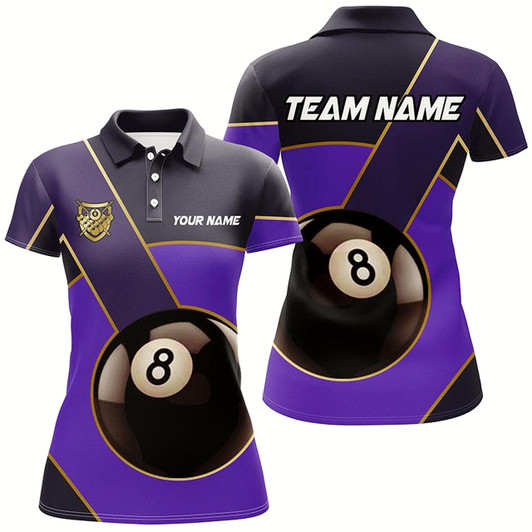 Goofygear Best Custom 8 Ball Billiard Jerseys For Women, Personalized Billiard Tournament Team Shirts Purple