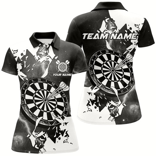 Goofygear Lightning Grunge Dartboard Custom 3D Printed Darts Shirts For Women, Darts Team Jerseys Black