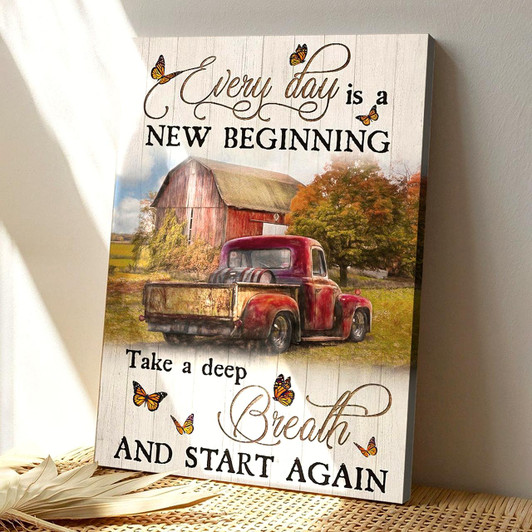 Every Day Is A New Beginning 4 Canvas Wall Art Featuring Bible Verse And Scripture For Christian Motivation