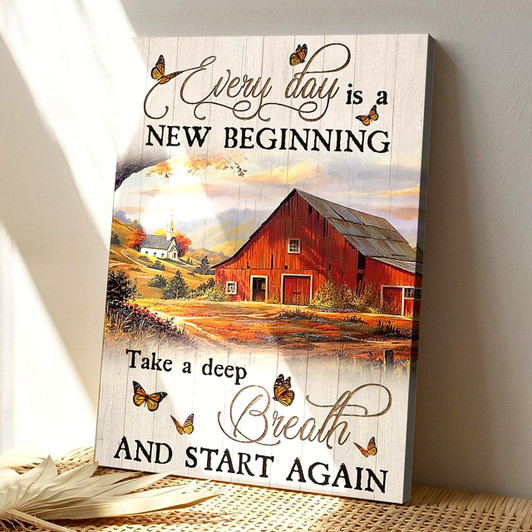 Every Day Is A New Beginning 1 Canvas Wall Art With Scripture And Bible Verse For Faith Based Home Inspiration