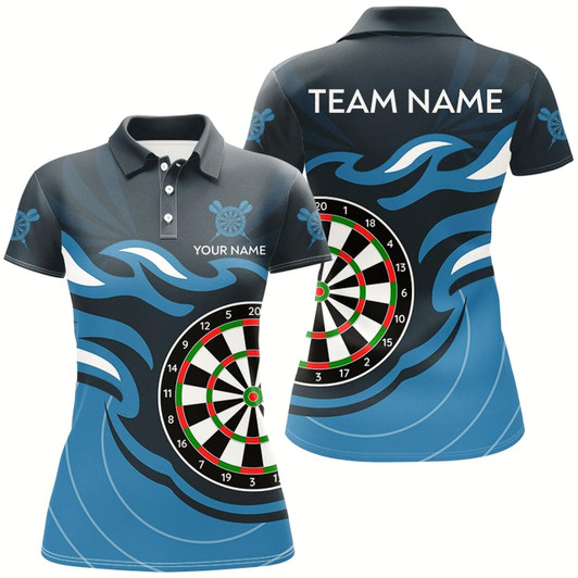 Goofygear Personalized Blue Darts Board Flame Dart Shirts For Women Custom Dart Jerseys Team Uniform