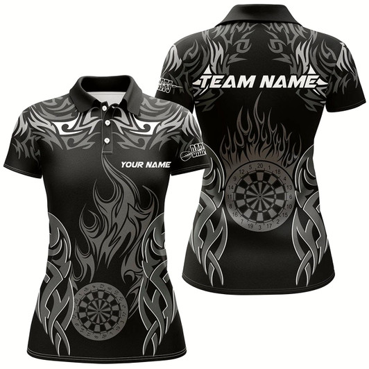 Goofygear Personalized Darts Tournament Jersey For Women Custom Dartboard Fire Flame Darts Team Shirts White
