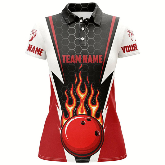 Goofygear Bowling Shirts For Women Custom Team Name Strike Bowling Ball And Pins, Team Bowling Shirts Style 2
