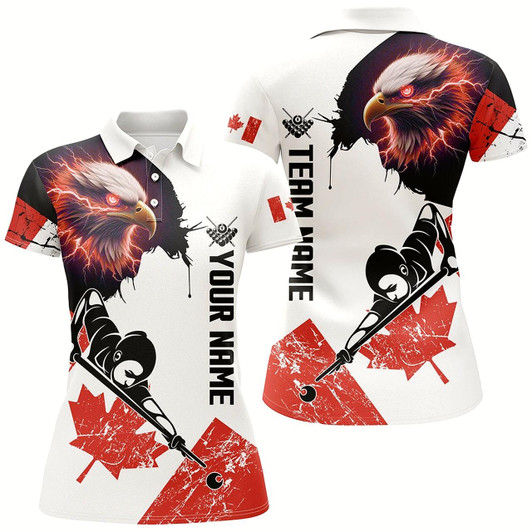 Goofygear Personalized Eagle Canada Flag Billiard Player Shirts For Women Custom Patriotic Billiard Jerseys Style 2