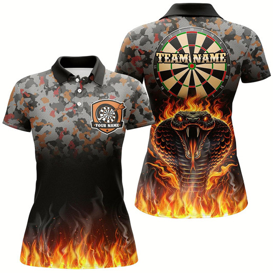 Goofygear Personalized Camouflage Striking Snake Dart Shirts For Women Custom 3D Fire Flame Dart Jerseys
