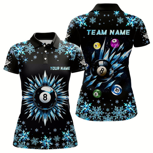 Goofygear Personalized Blue Frozen 8 Ball Pool Billiard Shirts For Women Custom Billiard Balls Team Jerseys