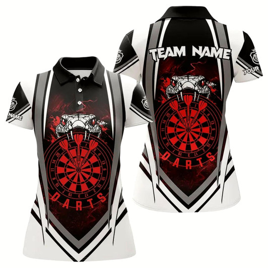 Goofygear Personalized Black White Cobra Snake Dart Shirts For Women Custom Team Outfit Darts Jerseys Red
