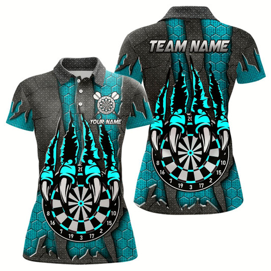 Goofygear Funny Claw Darts Board Custom Turquoise Dart Shirts For Women, Personalized Darts League Team Jerseys