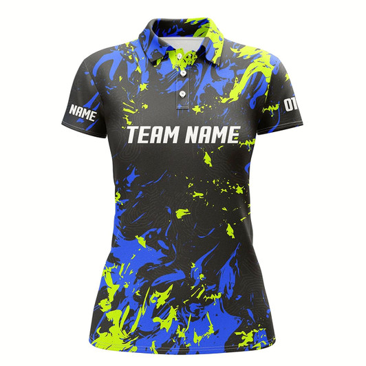 Goofygear Personalized Bowling Team Jerseys, Bowling Shirts For Women With Customized Name Green