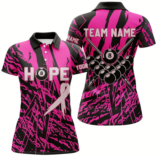 Goofygear Breast Cancer Awareness Pink Camo Custom Women Billiard Shirts, 8 Ball Pool Pink Jerseys For Pooler Style 2