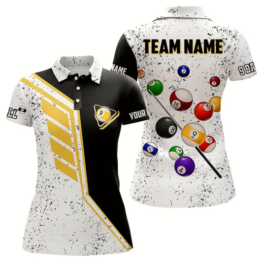 Goofygear Billiard Balls 9 Ball Pool Grunge Style Custom Billiard Shirts For Women, 9 Ball Billiards Jerseys