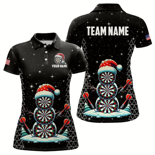 Goofygear Custom Galaxy Funny Snow Darts Board Christmas Dart Shirts For Women, Xmas Black Dart Jersey Gifts Style 1
