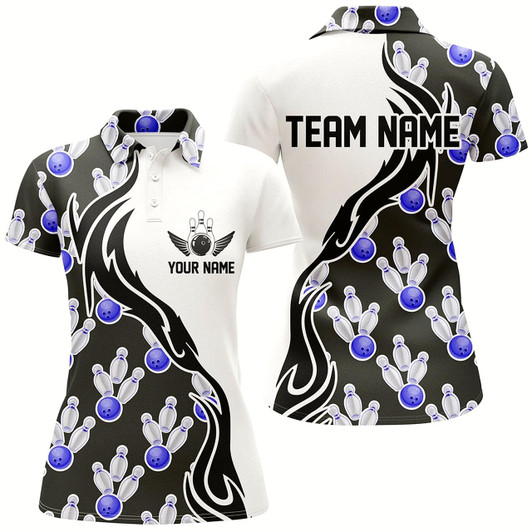 Goofygear Custom Bowling Shirts For Women, Personalized Bowling Team Jerseys Bowling Pattern Style 3