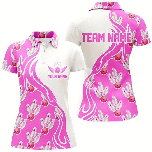 Goofygear Custom Bowling Shirts For Women, Personalized Bowling Team Jerseys Bowling Pattern Style 5