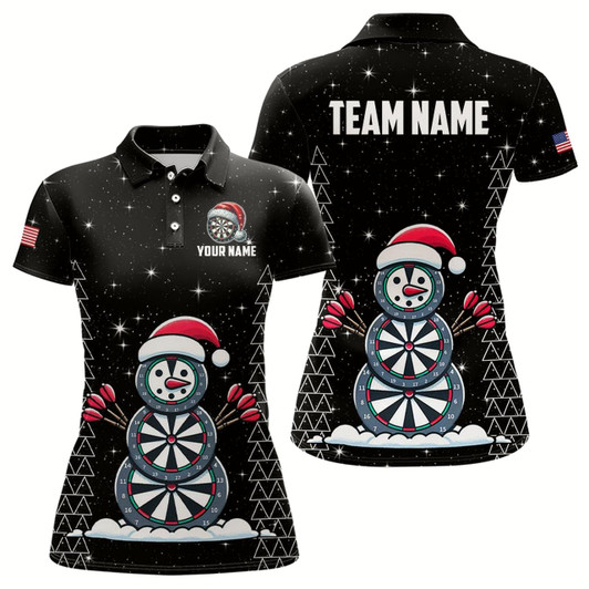 Goofygear Custom Galaxy Funny Snow Darts Board Christmas Dart Shirts For Women, Xmas Black Dart Jersey Gifts Style 2