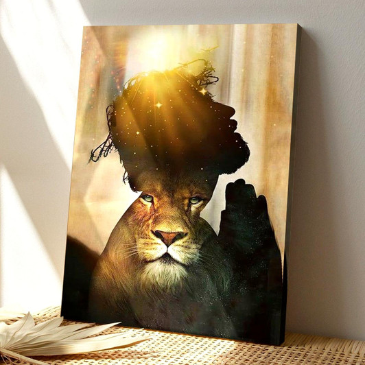 Jesus Lion Of Judah Canvas Wall Art Featuring Bible Verse And Christian Scripture For Powerful Faith Decor