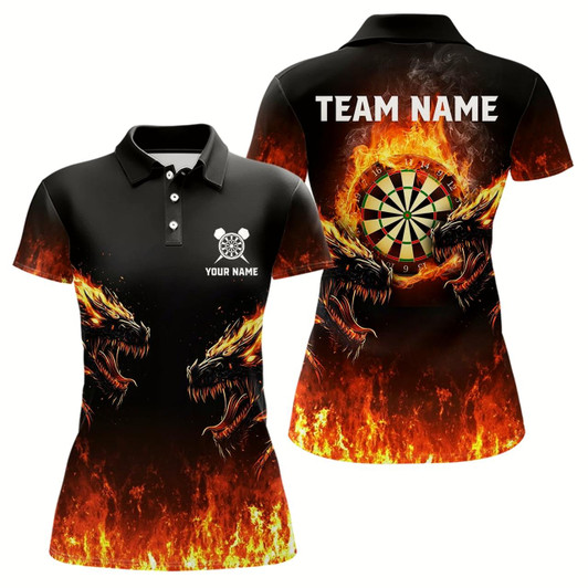 Goofygear Custom Fire Flame Wolfs Dartboard Dart Jerseys For Women Dart Team Jerseys Personalized