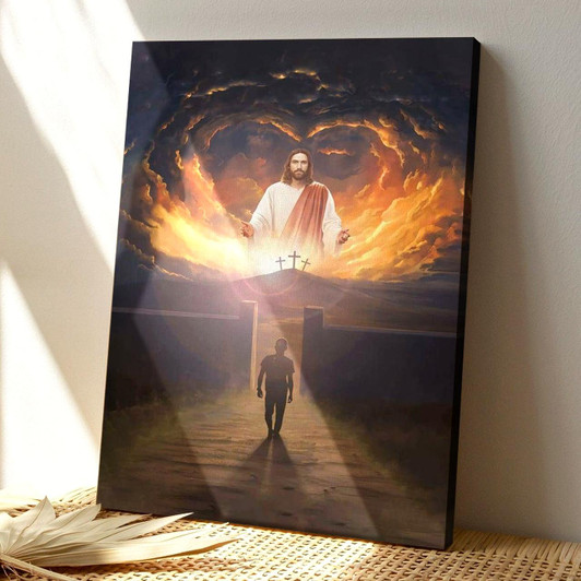 Jesus Come Back With Open Arms Canvas Wall Art Featuring Bible Verse And Scripture For Grace-Filled Christian Decor