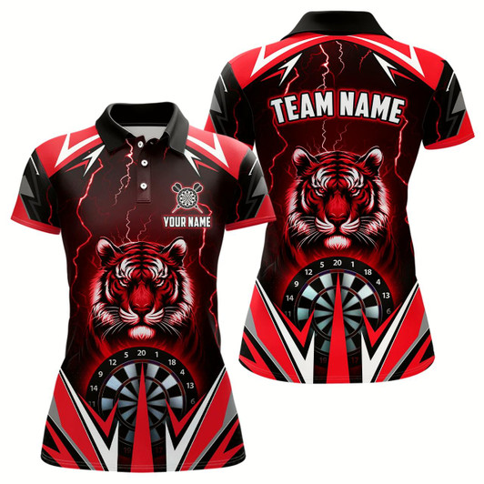 Goofygear Personalized Tiger 3D Printed Darts Shirts For Women Custom Thunder Lightning Red Darts Jersey