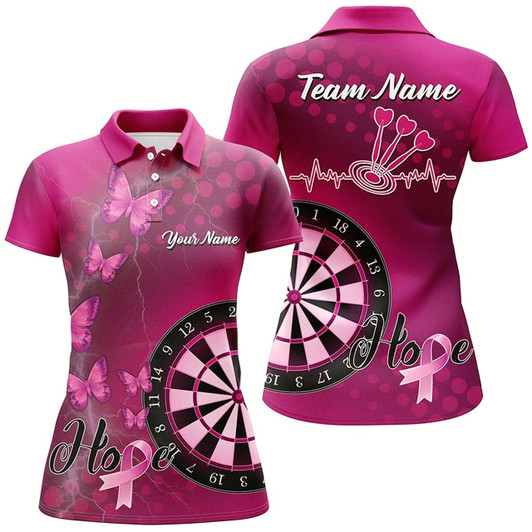 Goofygear Pink Darts Board Breast Cancer Awareness Custom Darts Shirts For Women, Pink Darts Team Jerseys