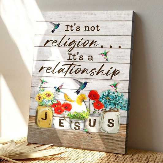 Jesus It’s Not Religion It’s A Relationship Canvas Wall Art Featuring Bible Verse And Scripture For Authentic Faith