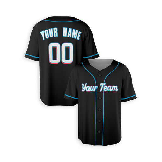 Personalized Men's Miami Marlins Baseball Jersey Black Alternate Style - Custom Team, Name & Number