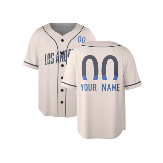 Personalized Men's Los Angeles Dodgers Baseball Jersey Cream City Style - Custom Name & Number