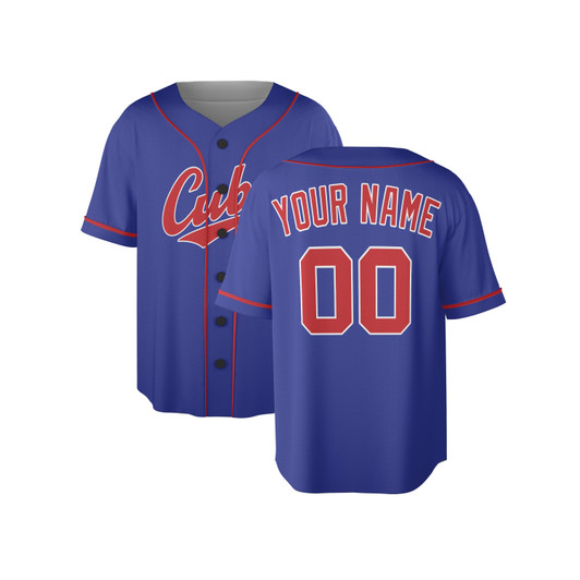 Personalized Men's Chicago Cubs Baseball Jersey Royal Blue Style - Custom Name & Number