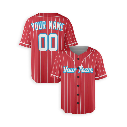 Personalized Men's Miami Marlins Baseball Jersey Red City Style - Custom Team, Name & Number