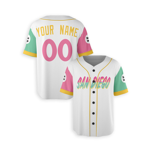 Personalized Men's San Diego Padres Baseball Jersey White City Style - Custom Logo, Name & Number