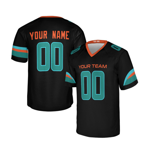 Personalized Men's Miami Dolphins Football Jersey Black Rivalries Style - Custom Team, Name & Number