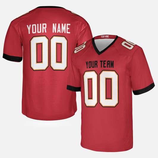 Personalized Men's Tampa Bay Buccaneers Football Jersey Red Fan Style - Custom Team, Name & Number
