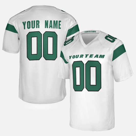 Personalized Men's New York Jets Football Jersey White Fan Style - Custom Team, Name & Number