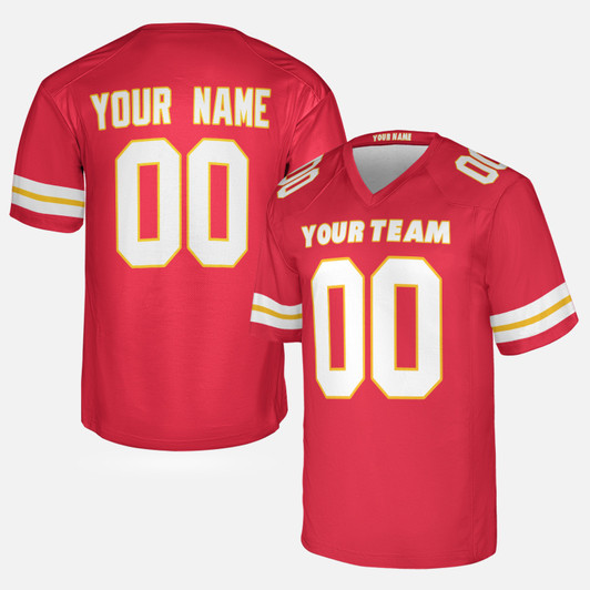 Personalized Men's Kansas City Chiefs Football Jersey Red Fan Style - Custom Team, Name & Number