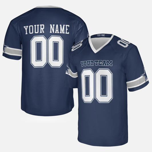 Personalized Men's Dallas Cowboys Football Jersey Navy Fan Style - Custom Team, Name & Number