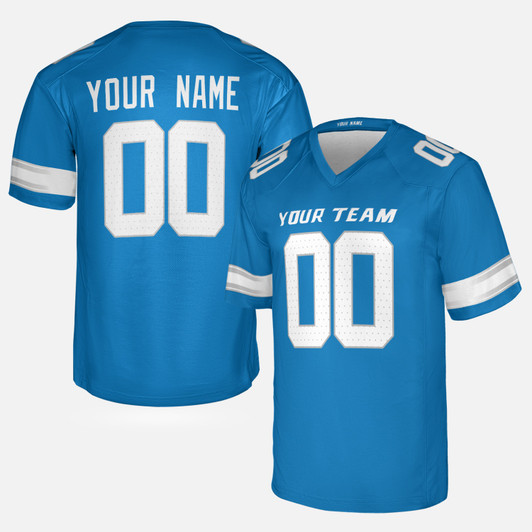 Personalized Men's Detroit Lions Football Jersey Blue Fan Style - Custom Team, Name & Number