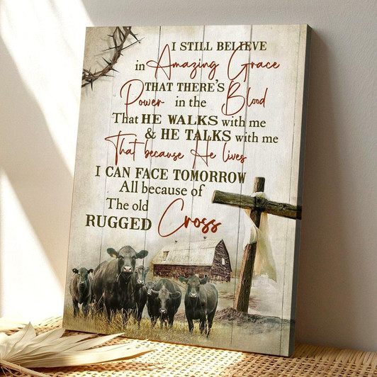 Amazing Grace Canvas Wall Art With Bible Verse For Christian Farmhouse Theme Home Decor