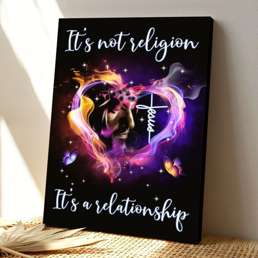 Jesus Is A Relationship Not Religion Christian Canvas Wall Art With Spiritual Message For Faithful Living
