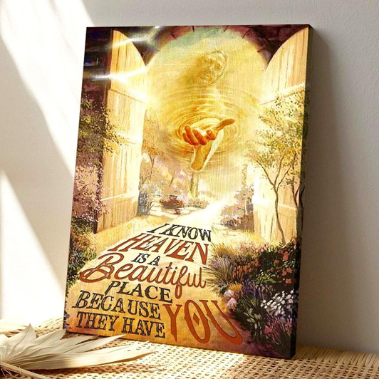 Christian Canvas Wall Art Jesus Heaven Is A Beautiful Place Filled With Love Because It Has You With Me Forever Canvas