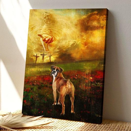 Christian Canvas Wall Art Jesus And Boxer Embarking On A Journey To A Beautiful World Guided By His Divine Love Canvas