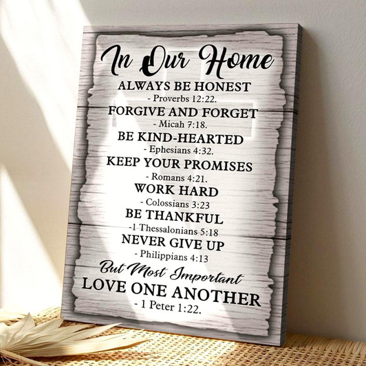 Christian Canvas Art Home Rules By Christ Embrace Forgiveness And Forget The Past To Live In His Divine Peace Canvas
