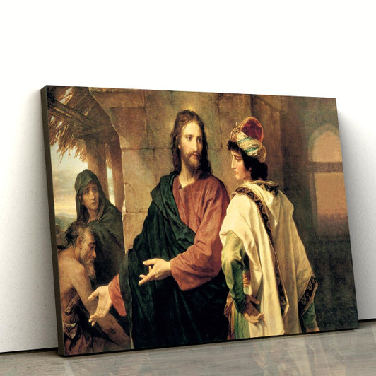 Christ And The Rich Young Ruler Canvas Wall Art Christian Canvas Pictures Religious Canvas Wall Art