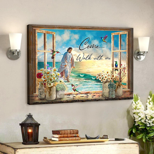 Bible Verse Canvas Scripture Wall Decor Christian Canvas Wall Art Come Walk With Me Canvas Poster